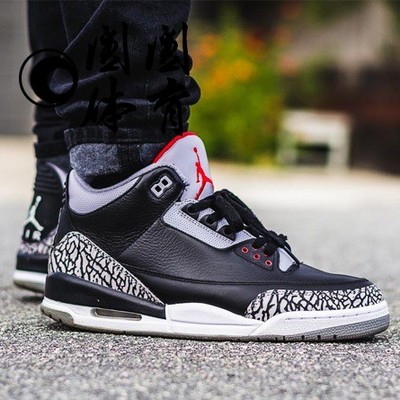 air jordan 3 black cement aj3黑水泥 爆裂纹 篮球鞋854262-001