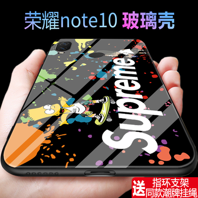 华为荣耀note10手机壳新款玻璃镜面note 10保护套v10全包硅胶防摔9i个性创意潮牌v9来图定制ins男女荣耀play