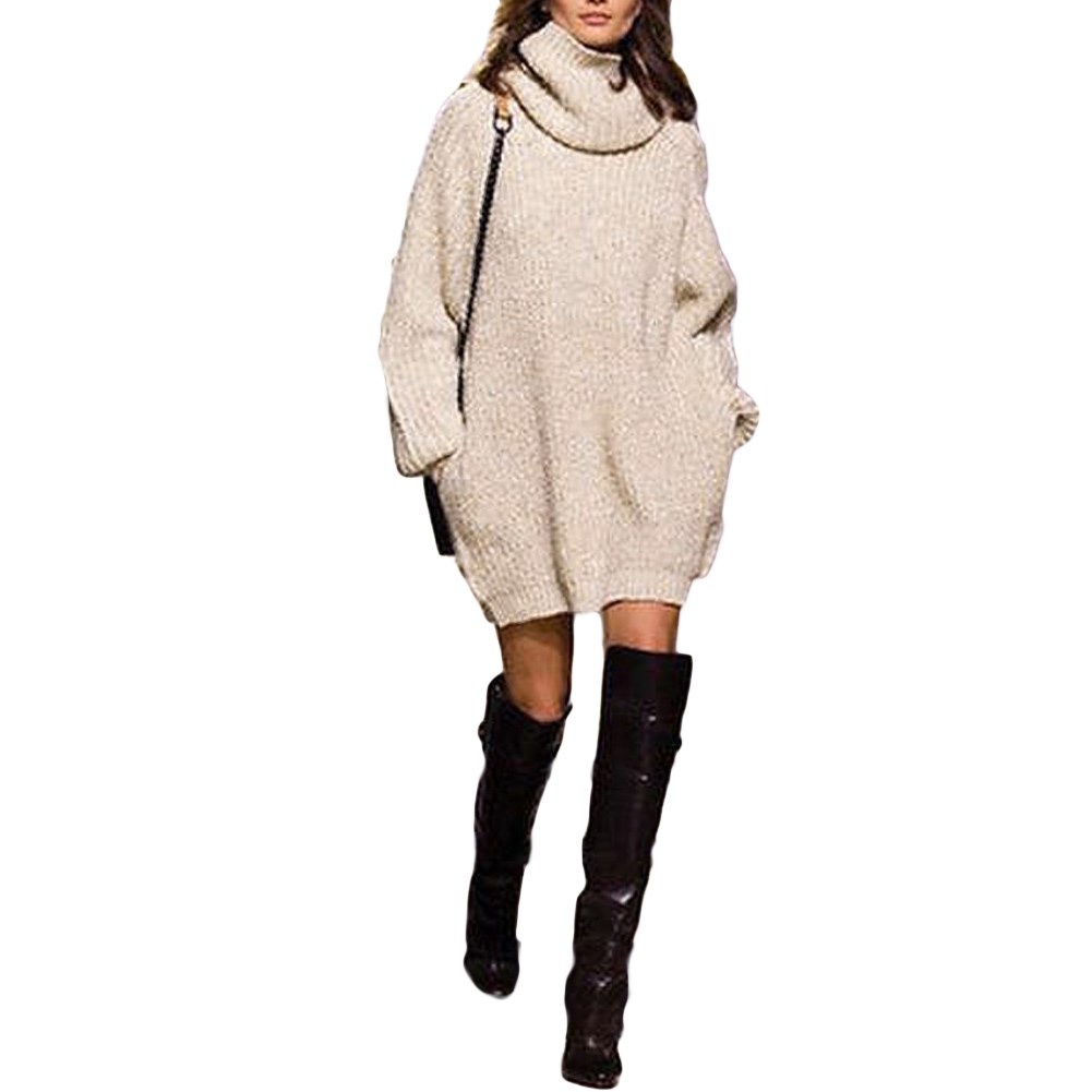 Sleeve Jumper Dress Pockets Casual Ribbed Knitted Mini Dress|ruв категории Женская одежда, свитер - от Buy2taobao.com для оказания профессиональной услуги покупки агента Taobao