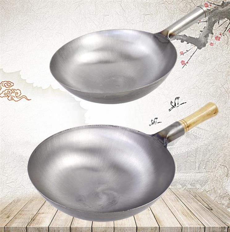 old-fashioned tradition Wrought iron Wok Fill pan coating Special thick Round Stainless steel pot Wooden handle Wok cookingin the Kitchen/Cooking utensils , Cooking utensils , Cookware/Pot/Kettle , Wok category - from Buy2taobao.com to provide professional Taobao agent buy service