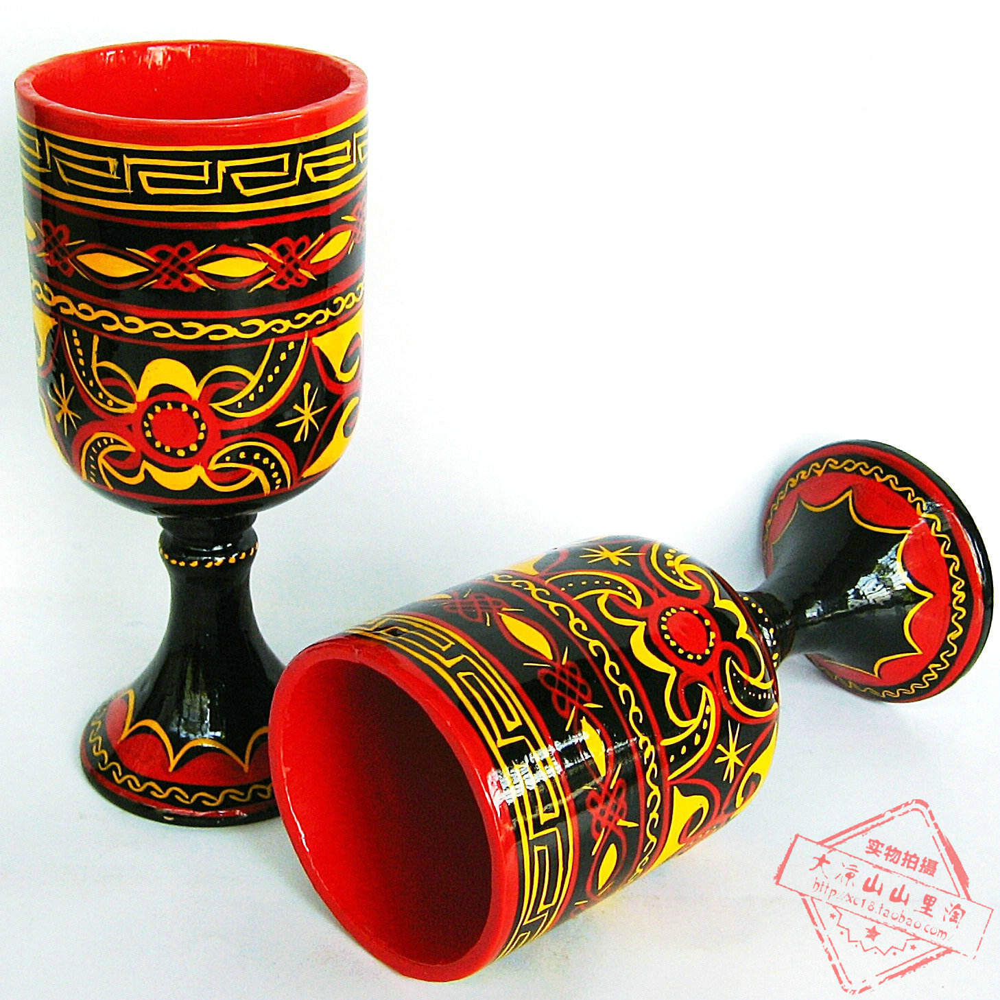 大凉山彝族漆器实木彩绘大啤酒杯一只民族纯手工艺品酒具汉代风格|ruв категории Ручная работа, области народных ремесел, лак - от Buy2taobao.com для оказания профессиональной услуги покупки агента Taobao