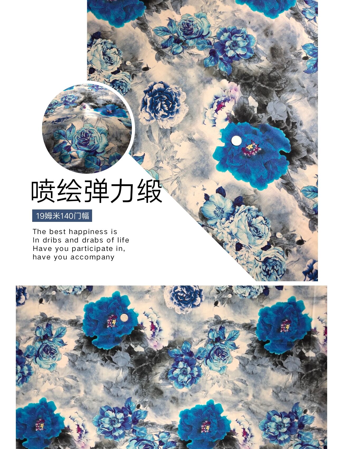 new pattern High-end silk Fabric 19 Mumi Digital Printing Real silk Stretch satin Elegant and quiet MAK Real silk cheongsam clothin the Home Fabric , Cloth/Fabric/Manual diy Cloth fabric category - from Buy2taobao.com to provide professional Taobao agent buy service