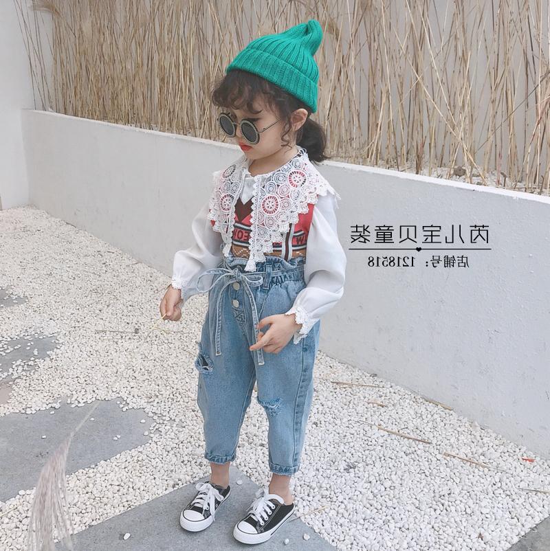 代购童装女童2019春季新款蕾丝翻领衬衫针织字母马甲儿童两件套装|msdalam kategori Kanak-kanak/Bayi/Keluarga dipasang, menetapkan - dari Buy2taobao.com untuk memberikan perkhidmatan ejen Taobao profesional membeli