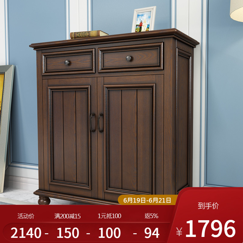 solid wood American country Shoe cabinet Three Entrance cabinet Living room cabinet Vestibular Ark balcony Storage Lockers High-capacityin the Residential furniture , Cabinet , Shoebox category - from Buy2taobao.com to provide professional Taobao agent buy service