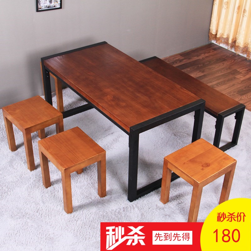 American Creativity loft Iron art Dining Table Having dinner Simplicity modern household solid wood dining table and chair fashionin the Residential furniture , Tables , Dining table category - from Buy2taobao.com to provide professional Taobao agent buy service