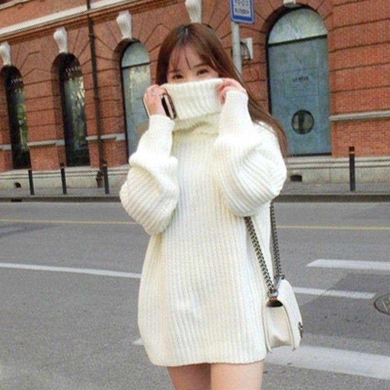 Turtleneck Socket 2018 Autumn and winter Korean Edition student Versatile Primer thickening Easy Mid length version knitting coatin the Women's clothing/Boutique , Sweaters category - from Buy2taobao.com to provide professional Taobao agent buy service