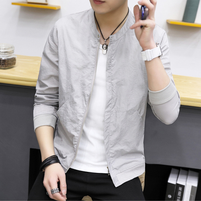 防晒衣男青年韩版修身外套2018新款夏季速干薄款休闲夹克男防晒服