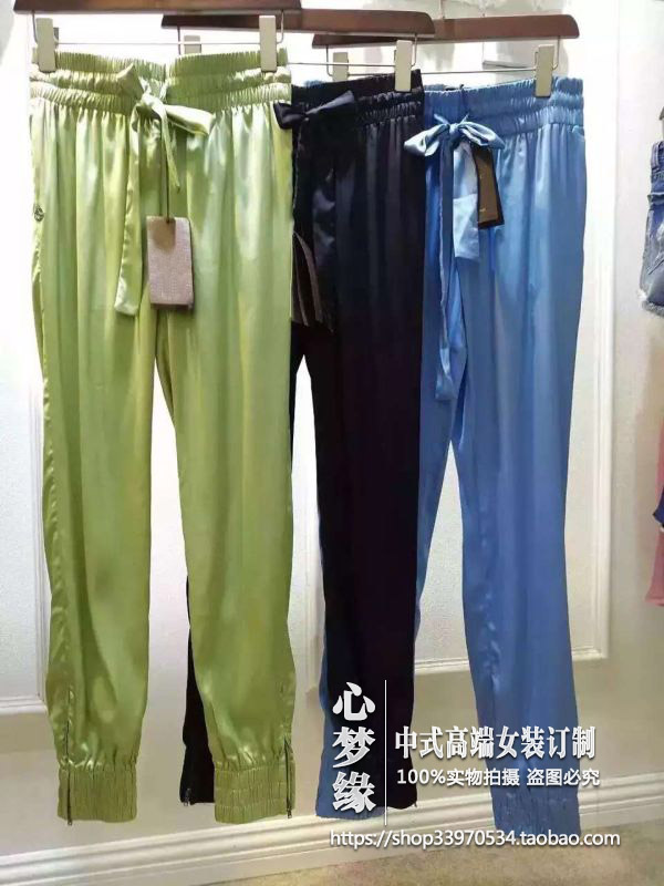 2016新款 100%真絲桑蠶絲高品質小腳休閑長褲四季百搭在類目 女裝/女士精品, 褲子, 休閒褲中 - 來自Buy2taobao.com提供專業的淘寶代購服務