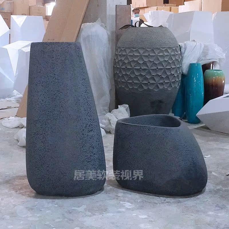 三角口玻璃钢落地大花瓶 酒店会所售楼部简约装饰插花花器在类目 家居饰品, 花瓶/花器/仿真花/仿真饰品, 花器/花瓶, 花瓶中 - 来自Buy2taobao.com提供专业的淘宝代购服务
