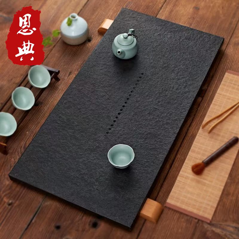 乌金石茶盘家用整块乌石天然石材简约现代客厅小号功夫石头茶盘|msdalam kategori pinggan mangkuk, set teh, dulang teh - dari Buy2taobao.com untuk memberikan perkhidmatan ejen Taobao profesional membeli