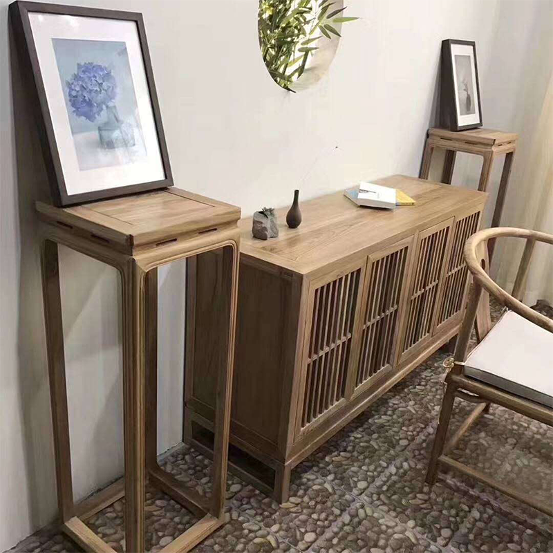 Old Elm Flower trellis solid wood New Chinese style Paint a living room Buddhist mood Flower trellis Modern minimalist club Tearoom Side table Corner tablein the Residential furniture , Shelf , Flower/Spend a few category - from Buy2taobao.com to provide professional Taobao agent buy service