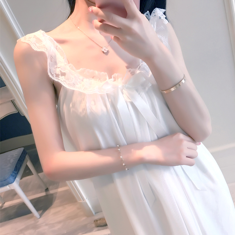 With a chest pad pajamas Borneol Short sleeved Lace Princess sexy camisole Korean Edition summer pure cotton Nightdressin the Lingerie/Men's underwear/Tracksuit , Lingerie category - from Buy2taobao.com to provide professional Taobao agent buy service