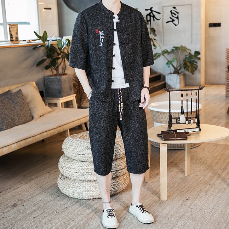 夏裝2019新款套裝男短袖T恤刺繡亞麻半袖休閑寬松大碼中國風男裝在類目 童裝/嬰兒裝/親子裝, 親子裝/親子時裝中 - 來自Buy2taobao.com提供專業的淘寶代購服務