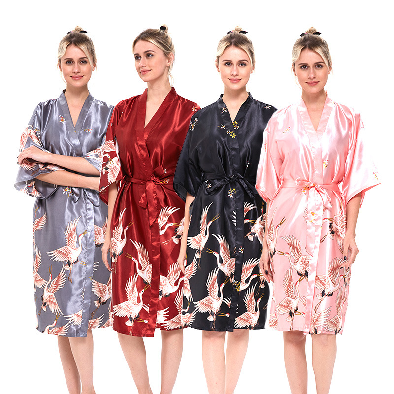 睡衣女夏性感女士冰丝睡袍中袖大码浴袍仿真丝绸新娘晨袍在类目 女士内衣/男士内衣/家居服, 睡袍/浴袍中 - 来自Buy2taobao.com提供专业的淘宝代购服务