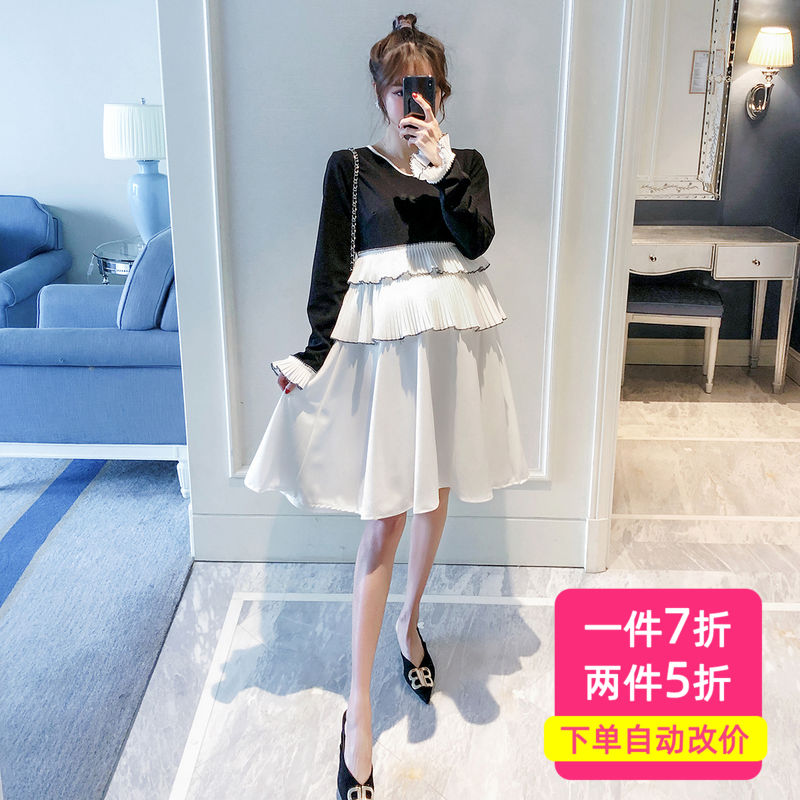 【一件7折两件5折】孕妇春装上衣2019新款时尚拼接蛋糕裙韩版宽松在类目 孕妇装/孕产妇用品/营养, 孕妇装, 连衣裙中 - 来自Buy2taobao.com提供专业的淘宝代购服务