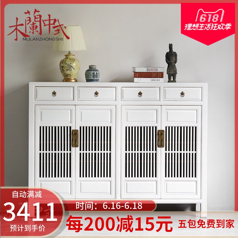 现代新中式仿古鞋柜 简约镂空储物门厅隔断长柜 古典餐边柜定制|msdalam kategori perabot kediaman, kabinet, kotak kasut - dari Buy2taobao.com untuk memberikan perkhidmatan ejen Taobao profesional membeli