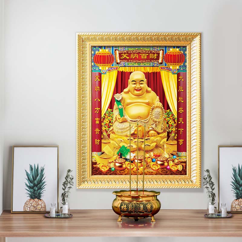 开光结缘3D立体大肚弥勒佛笑佛像画像佛教挂画欢喜人物画包邮在类目 古董/邮币/字画/收藏, 宗教用品, 唐卡/画像, 画像中 - 来自Buy2taobao.com提供专业的淘宝代购服务