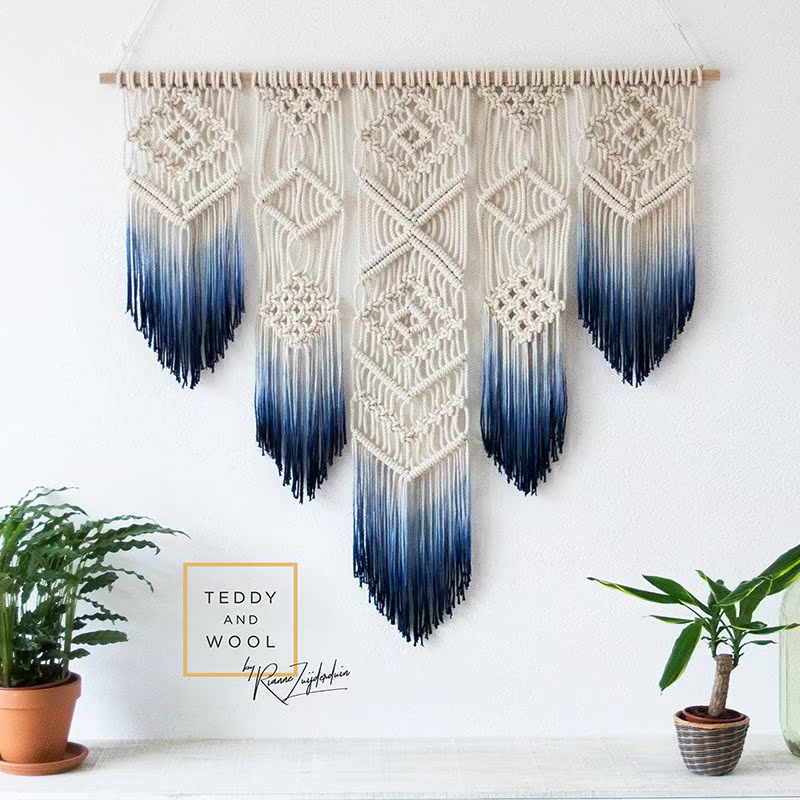 |Gradient dyeing Tapestries manual weave bedroom Bedside Wall decorate tasselsin the Home Fabric , Tapestry/Tapestry category - from Buy2taobao.com to provide professional Taobao agent buy service
