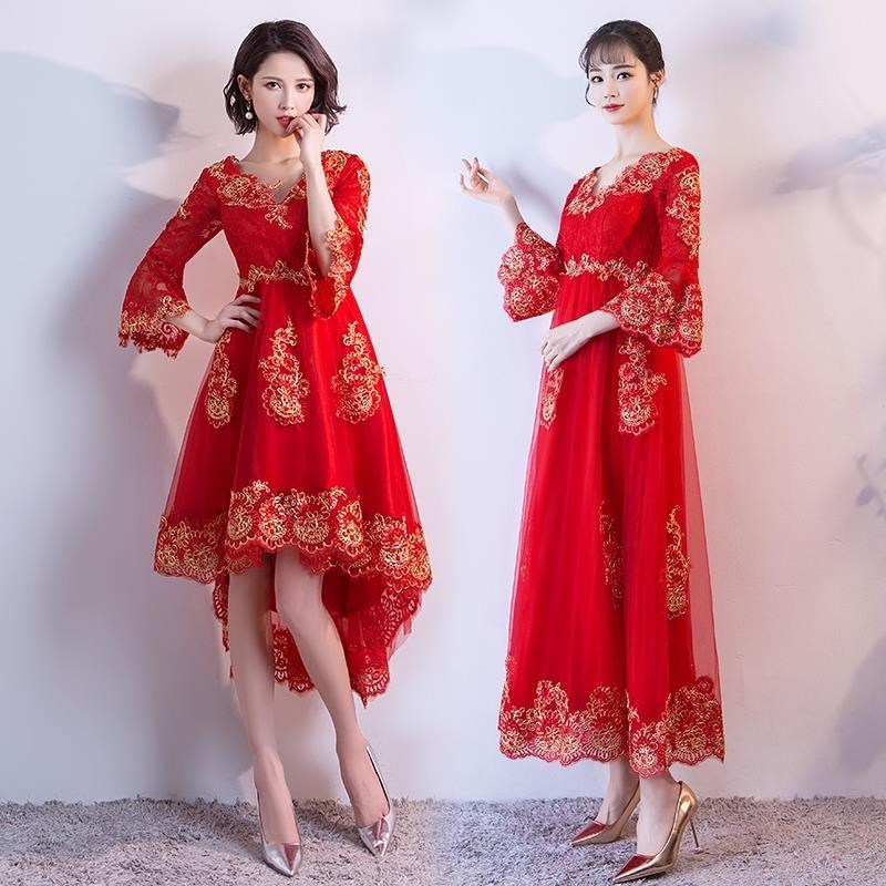 a胖新娘敬酒服大码显瘦红色中长款胖mm200斤结婚晚礼服订婚连衣裙在类目 女装/女士精品, 婚纱/旗袍/礼服, 礼服/晚装中 - 来自Buy2taobao.com提供专业的淘宝代购服务