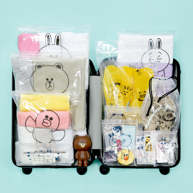 韩国LINE FRIENDS MONOPOLY合作款透明旅行收纳袋套装11枚|msdalam kategori penyatuan simpanan, Rumah Storage Appliances, Pouch, kantung lain - dari Buy2taobao.com untuk memberikan perkhidmatan ejen Taobao profesional membeli