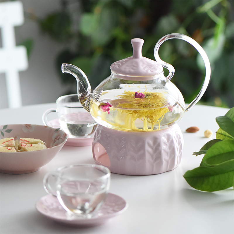 Glass Flowers Teapot teacup suit European style Arab Flowers tea set Combination belt heating base household Koreanin the Tableware , Tea set , Herbal Tea category - from Buy2taobao.com to provide professional Taobao agent buy service