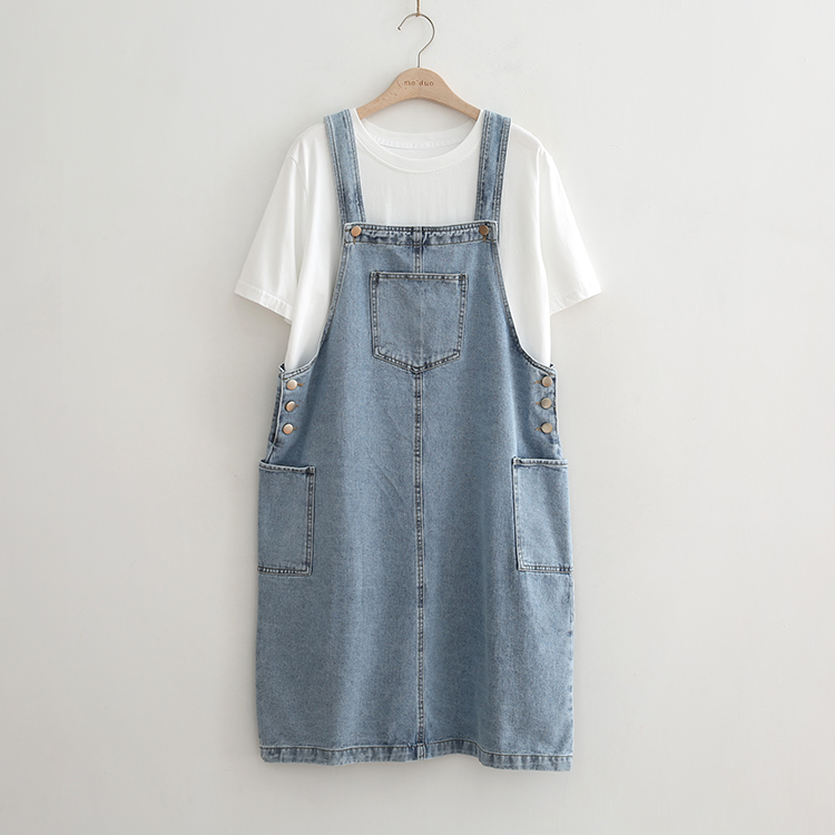 2019 Spring and summer new pattern Korean Edition student By age washing Easy Overknee Mid length version cowboy Suspender skirt Dressin the Women's clothing/Boutique , Skirts category - from Buy2taobao.com to provide professional Taobao agent buy service