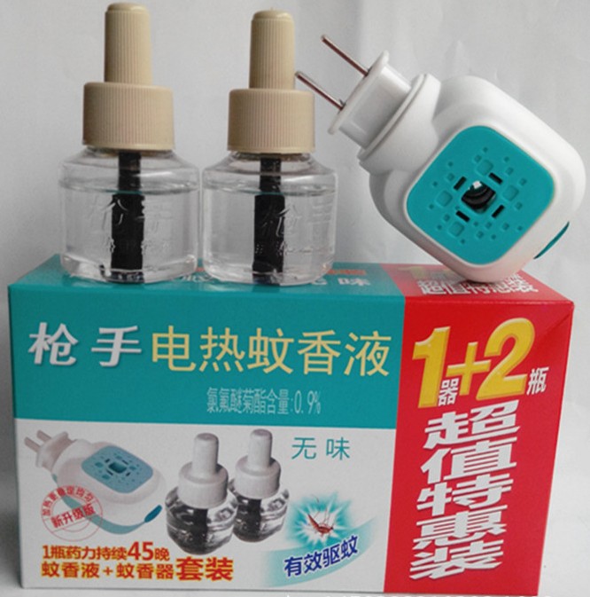 1器+2液 包邮正品枪手电热蚊香液套装 有效驱蚊 无味型 有加热器在类目 洗护清洁剂/卫生巾/纸/香薰, 驱虫用品, 蚊香液中 - 来自Buy2taobao.com提供专业的淘宝代购服务