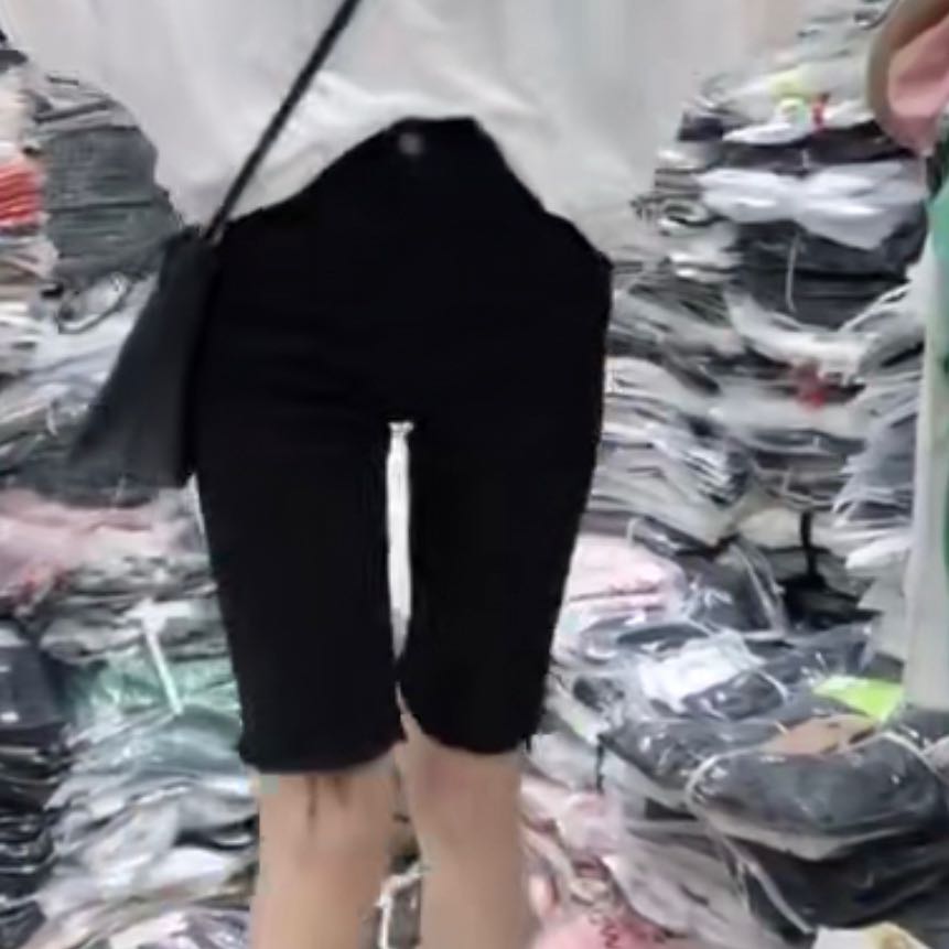 European goods 2019 Thin section black Paige Jeans Five point pants Korean Edition Elastic force Show thin Straight Pants shortsin the Women's clothing/Boutique , Jeans category - from Buy2taobao.com to provide professional Taobao agent buy service