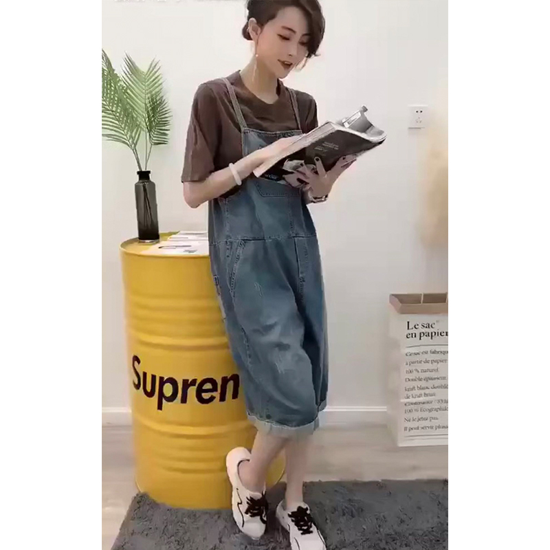 欧洲站欧货2019时尚潮款新品宽松吊带百搭背带牛仔阔腿裤在类目 女装/女士精品, 牛仔裤中 - 来自Buy2taobao.com提供专业的淘宝代购服务