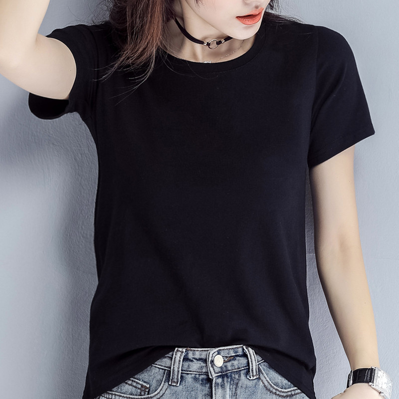 Summer wear 2019 new pattern pure cotton half sleeve Easy Korean Edition Short sleeved white Ultra-fire cec jacket ins tidein the Women's clothing/Boutique , T-shirt category - from Buy2taobao.com to provide professional Taobao agent buy service
