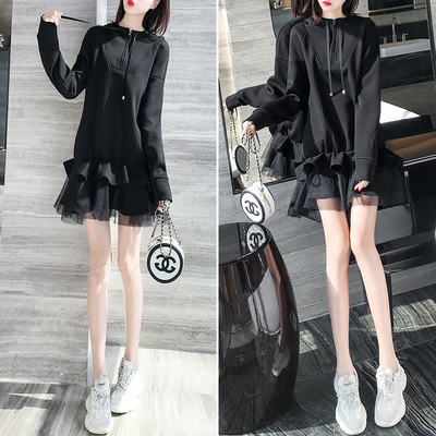 早秋气质网红连衣裙初秋2019新款女装潮秋装卫衣流行秋季裙子女年