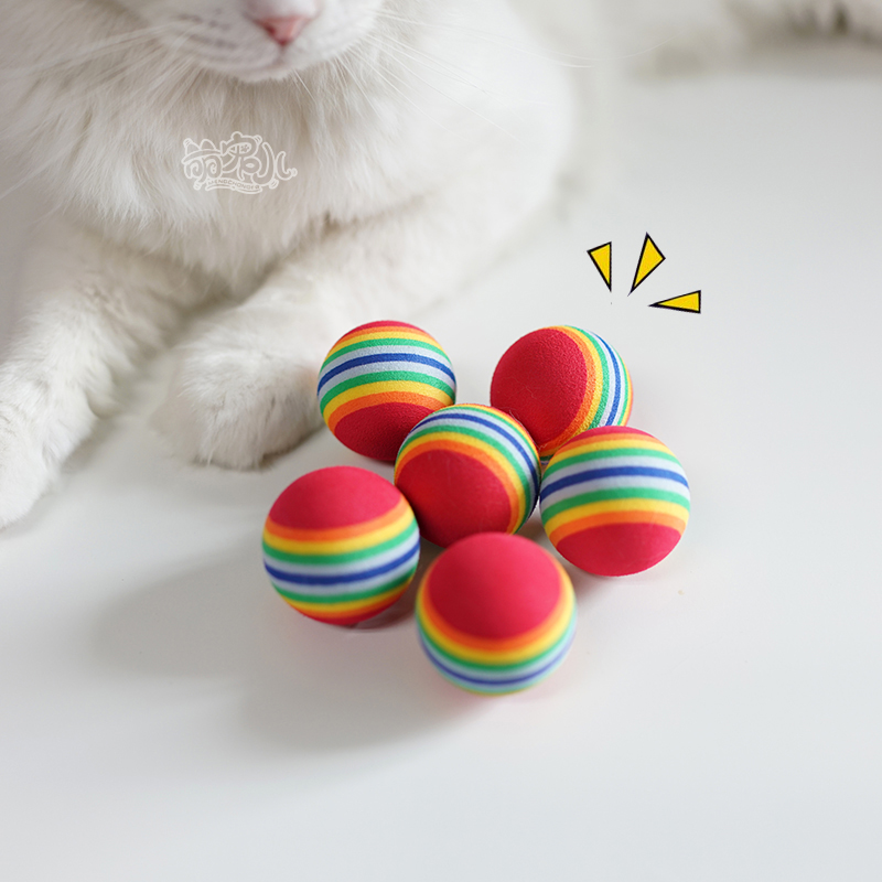 萌宠儿宠物玩具超Q彩虹球猫咪 小狗玩具球逗猫球 海绵球 单个|ruв категории животное/Животное питание и принадлежностей, кошка/собака игрушка, резиновый мяч/сферическая игрушки - от Buy2taobao.com для оказания профессиональной услуги покупки агента Taobao