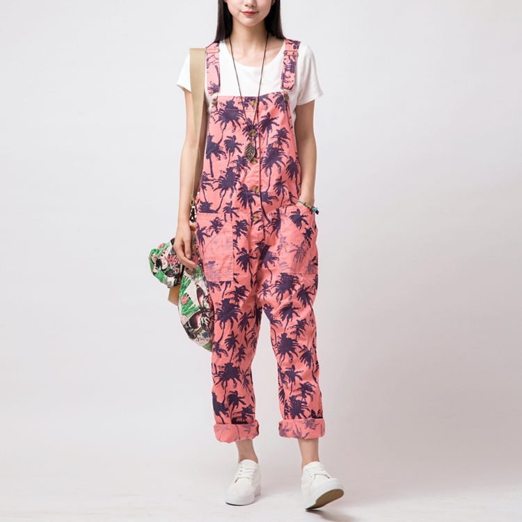 JND Spring and summer new pattern pure cotton leisure time printing rompers trousers Easy Large Jumpsuits loosein the Women's clothing/Boutique , Pants , Casual pants category - from Buy2taobao.com to provide professional Taobao agent buy service