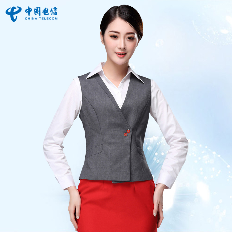 中國電信工作服女工裝制服營業廳女營業員馬甲襯衫裙子紅色西裙套在類目 女裝/女士精品, 套裝/學生校服/工作制服, 職業女裙套裝中 - 來自Buy2taobao.com提供專業的淘寶代購服務