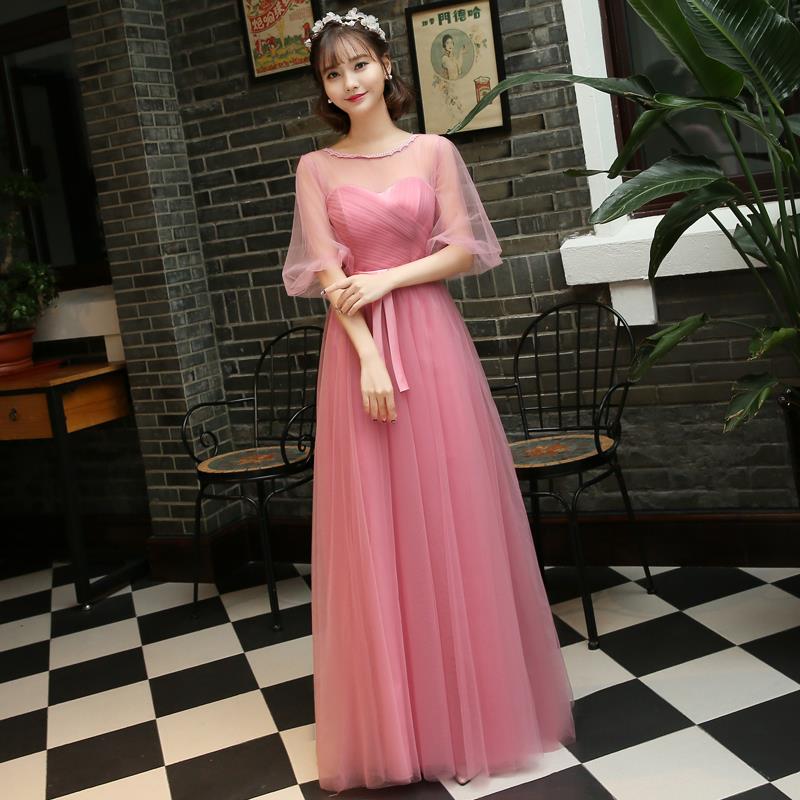 伴娘服长款姐妹裙2018新款豆沙色一字肩伴娘团礼服宴会主持晚礼服|ruв категории Женская одежда, Cвадебные платья, платье/вечернее платье - от Buy2taobao.com для оказания профессиональной услуги покупки агента Taobao