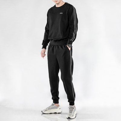 运动套装男士卫衣2019新款秋冬季加绒休闲装套头运动服搭配帅气潮