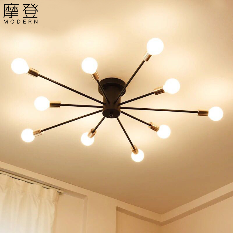 北欧客厅吸顶灯创意LED简约大气铁艺书房灯具个性后现代主卧室灯|msdalam kategori keluarga memasang ibu, Lampu & Lighting Fixtures, siling - dari Buy2taobao.com untuk memberikan perkhidmatan ejen Taobao profesional membeli