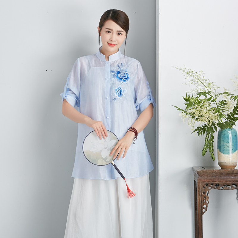 new pattern Chinese style Ethnic style Improvement jacket Easy Large Cotton and hemp Women's wear Embroidery Tang costume Retro Embroidery shirtin the Women's clothing/Boutique , Costume/National costume/Stage costumes , Costume/Chinese clothing , Jacket category - from Buy2taobao.com to provide professional Taobao agent buy service