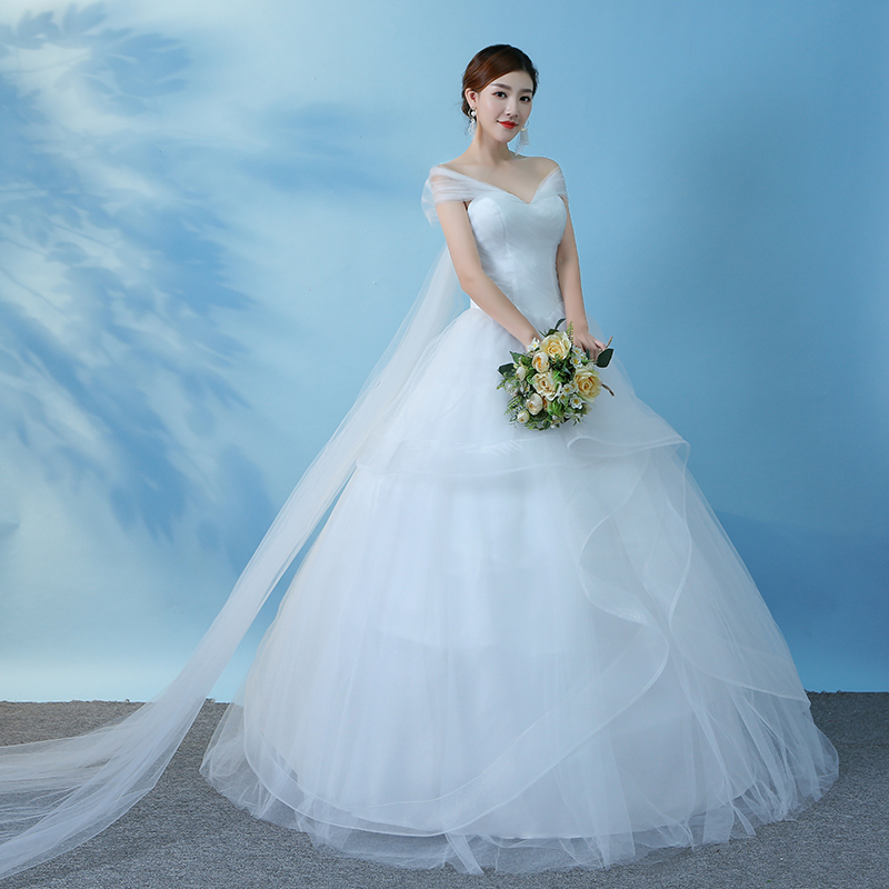 新娘婚纱礼服 齐地韩式一字肩公主显瘦抹胸简约2019春夏新款婚纱|ruв категории Женская одежда, Cвадебные платья, свадебное платье - от Buy2taobao.com для оказания профессиональной услуги покупки агента Taobao