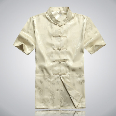 热销男民族服装 中老年人男装夏装男式唐装短