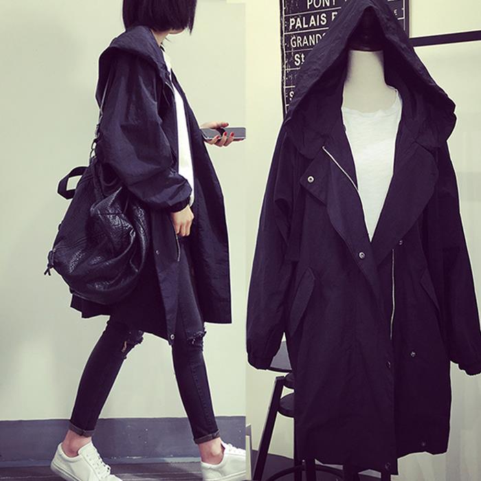韩版带帽风衣女春季中长款学生宽松外套2018新款港风bf百搭学院潮|ruв категории Женская одежда, женской одежды - от Buy2taobao.com для оказания профессиональной услуги покупки агента Taobao