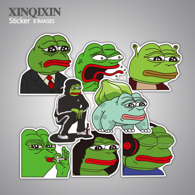 青蛙表情包悲伤蛙贴纸sad pepe frogs滑板手机平板卡通搞笑车贴纸