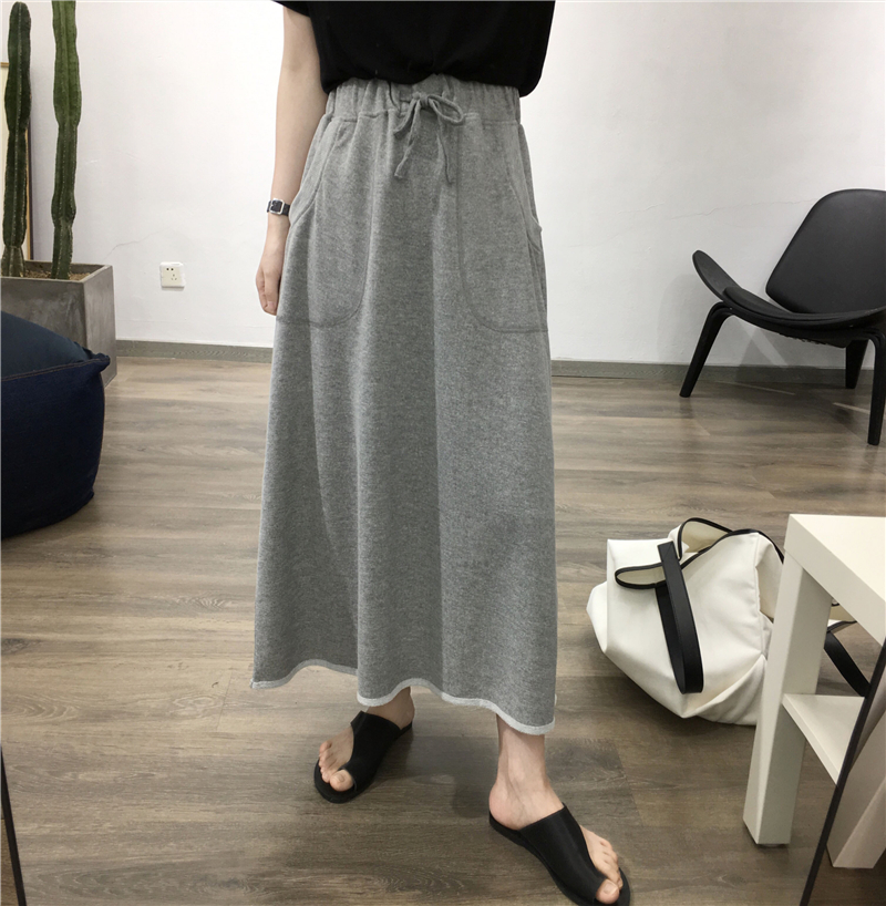 细米定制 韩范百搭实穿时髦休闲风花灰高腰显瘦中长款A字半身卫裙|ruв категории Женская одежда, юбка - от Buy2taobao.com для оказания профессиональной услуги покупки агента Taobao