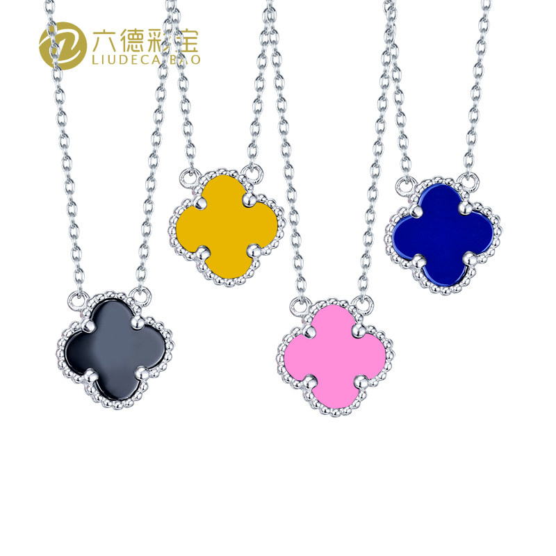 六德彩寶925銀項鏈女黑瑪瑙四葉草吊墜日韓鎖骨氣質簡約首飾品在類目 珠寶/鑽石/翡翠/黃金, 彩色寶石/貴重寶石, 頸飾中 - 來自Buy2taobao.com提供專業的淘寶代購服務