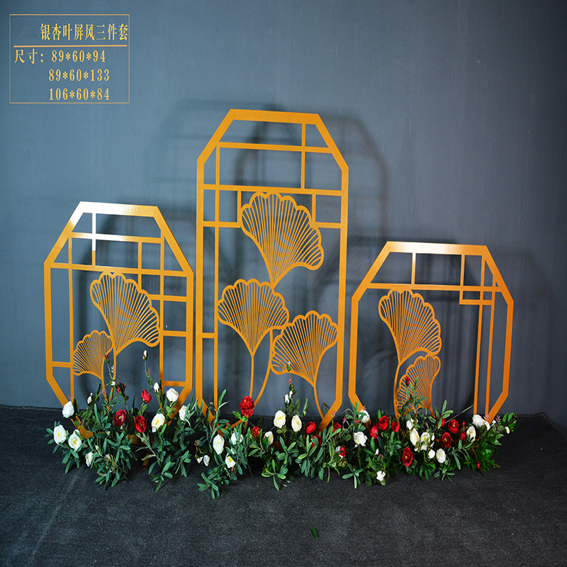 2019 Wedding celebration prop travel permit new pattern Ginkgo biloba screen Three wedding Showcase arrangement Photography Flower trellis Decorationin the Festive supplies/Gift , Other Festival Gifts category - from Buy2taobao.com to provide professional Taobao agent buy service