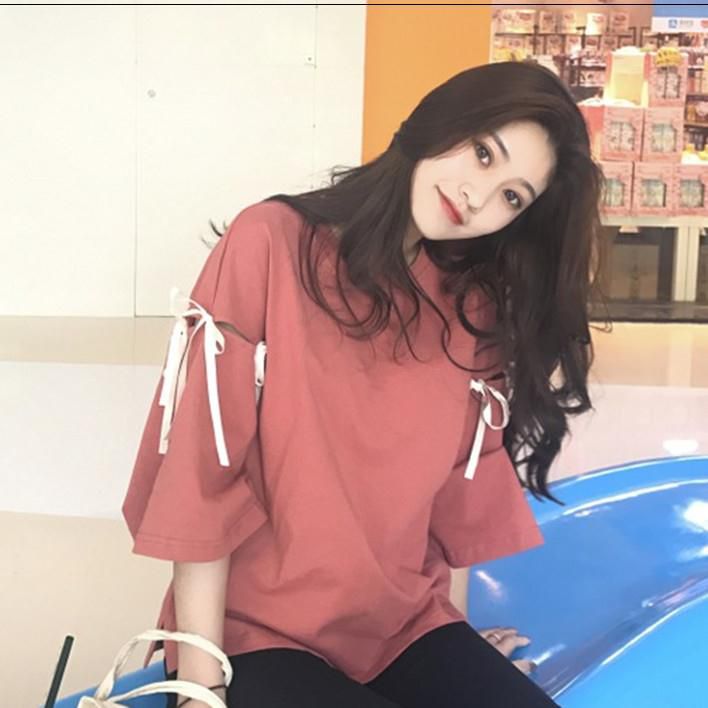 闺蜜同款衣服七分袖上衣女中学生韩版纯色T恤衫露肩绑带网红夏装在类目 模玩/动漫/周边/cos/桌游, Cosplay服饰/道具/服务, Cosplay女装中 - 来自Buy2taobao.com提供专业的淘宝代购服务