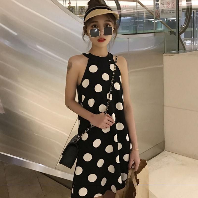 Hong Kong style retro chic Sleeveless halter Wave Dress summer new pattern Mid length version strapless Vest skirtin the Lingerie/Men's underwear/Tracksuit , Sling/Vest/T Shirt category - from Buy2taobao.com to provide professional Taobao agent buy service