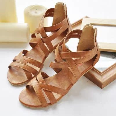 women big plus size 41 42 43 flat sandals shoes 女士大码凉鞋