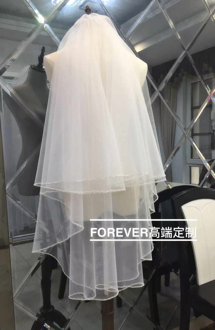 新款婚纱头纱新娘韩式双层可遮面手工订珠结婚短头纱轻奢摄影旅拍|msdalam kategori Aksesori/Belt kulit/Hat/Muffler, aksesori pakaian perkahwinan, Veil - dari Buy2taobao.com untuk memberikan perkhidmatan ejen Taobao profesional membeli
