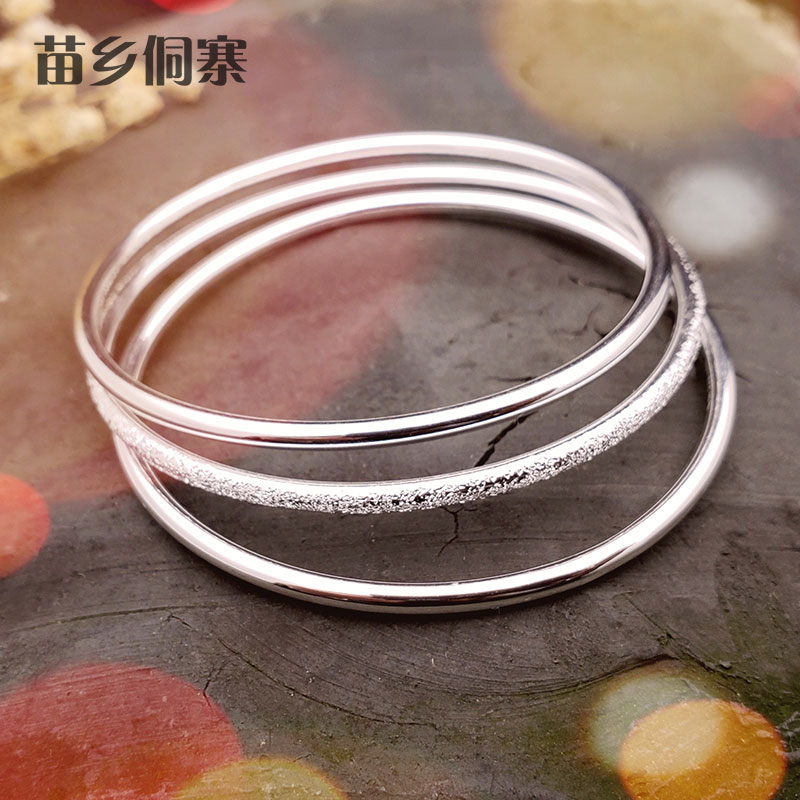 銀手镯女三生三世磨砂多個環細圈ins民族風足純銀999镯子貴州銀飾在類目 飾品/流行首飾/時尚飾品新, 手鐲中 - 來自Buy2taobao.com提供專業的淘寶代購服務